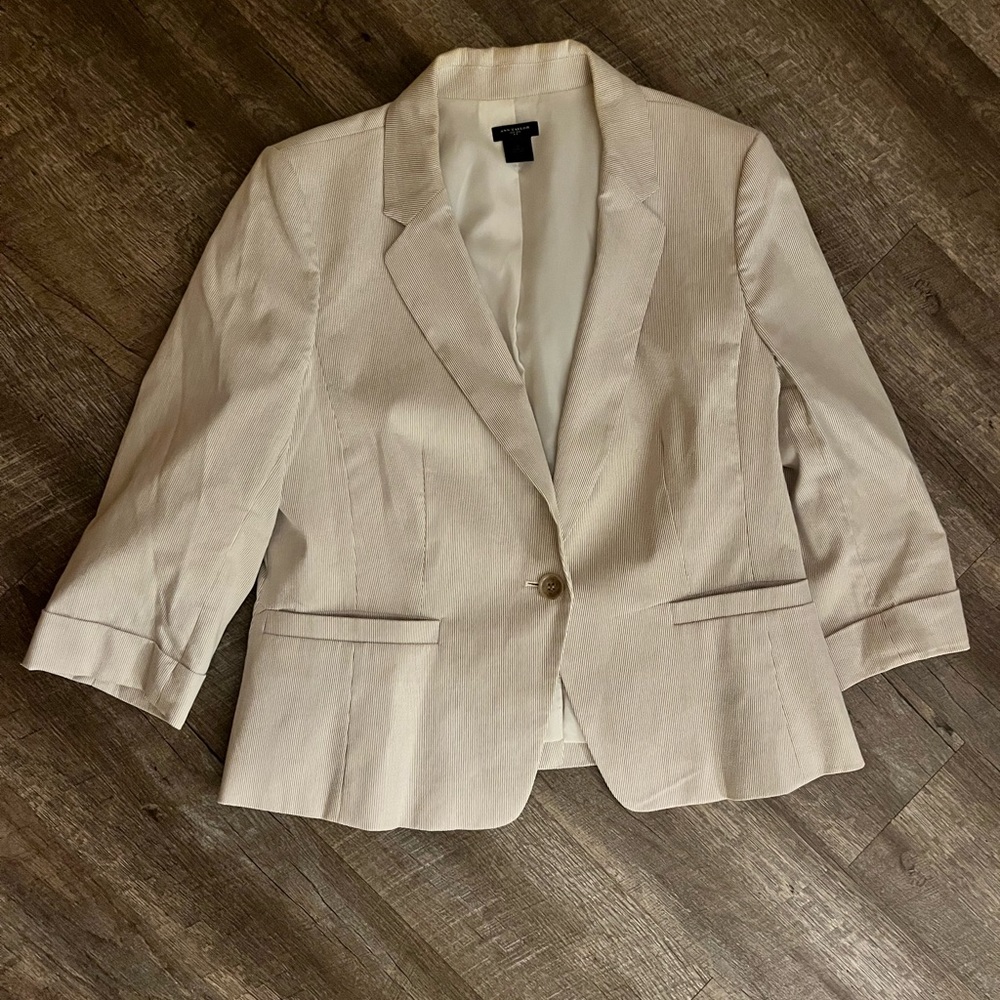 Tan seersucker blazer